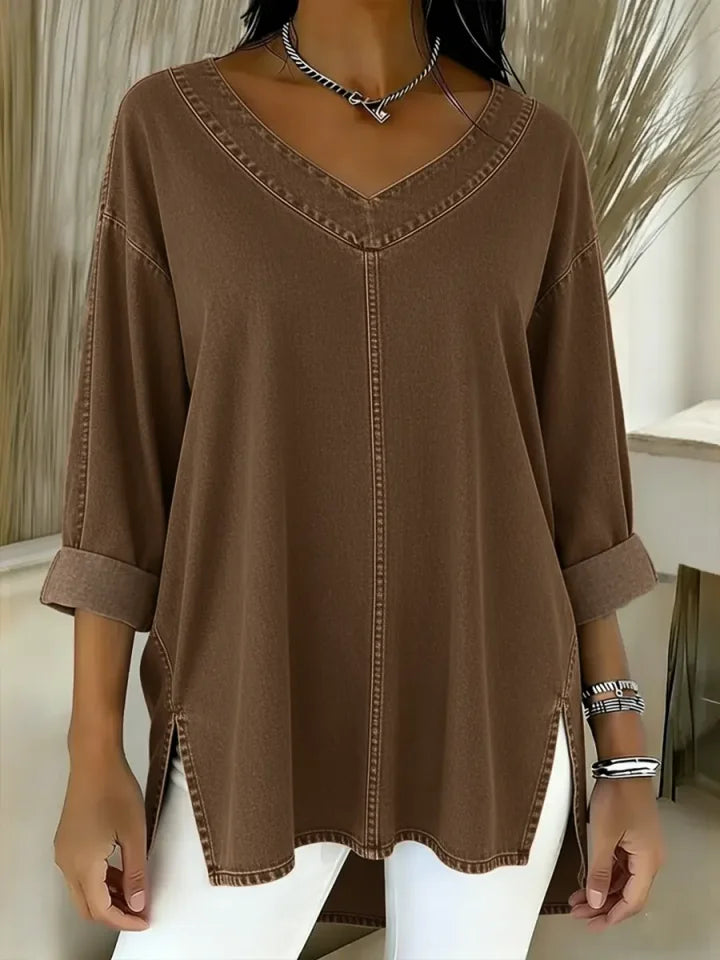 🎁New Arrivals Women's Casual Washed Denim Cotton Top