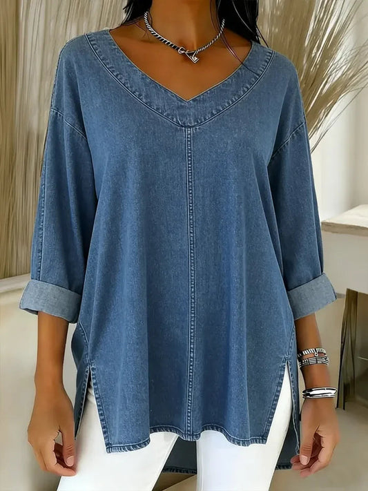 🎁New Arrivals   Women's Casual Washed Denim Cotton Top